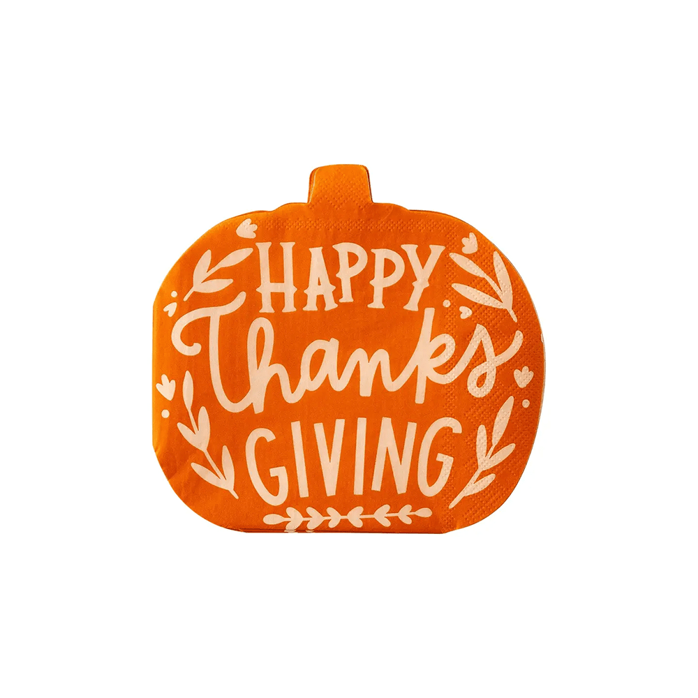 "Happy Thanksgiving" Pumpkin Napkins, Shopsweetluluss