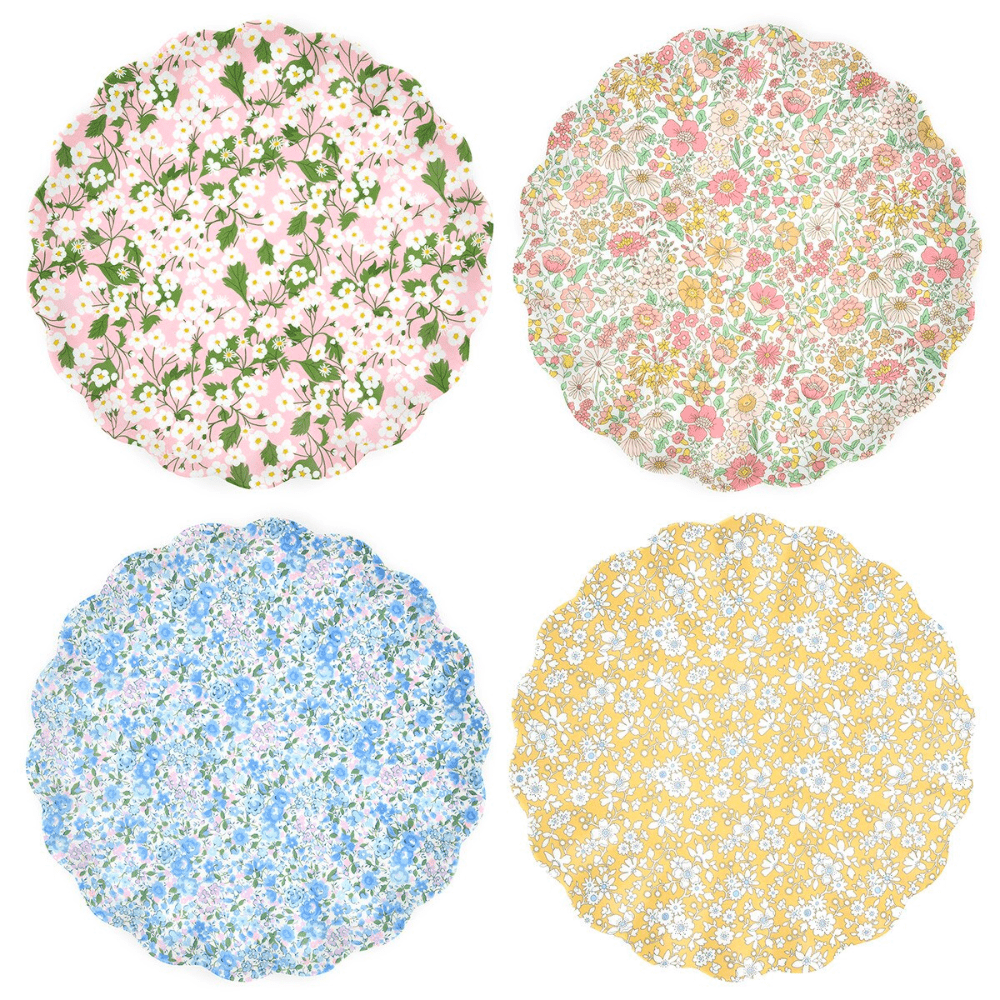 Meri Meri x Liberty Mixed Set Reusable Large Plates, Shopsweetluluss