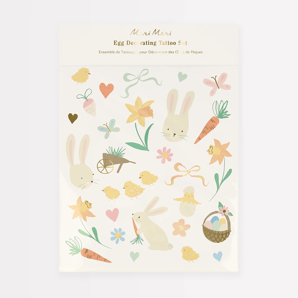 Meri Meri Easter Icons Egg Decorating Tattoo Set, Shopsweetluluss
