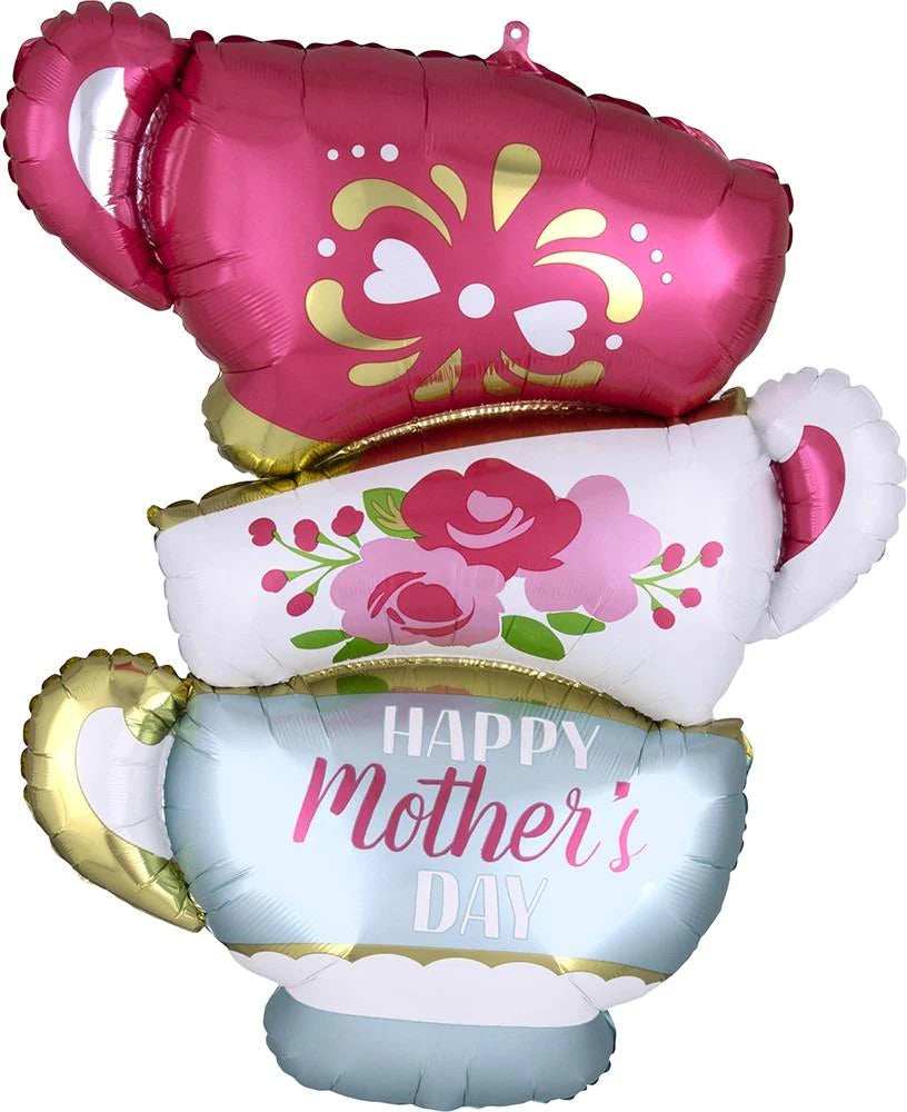 30" "Happy Mother's Day" Teacup Balloon, Shopsweetluluss