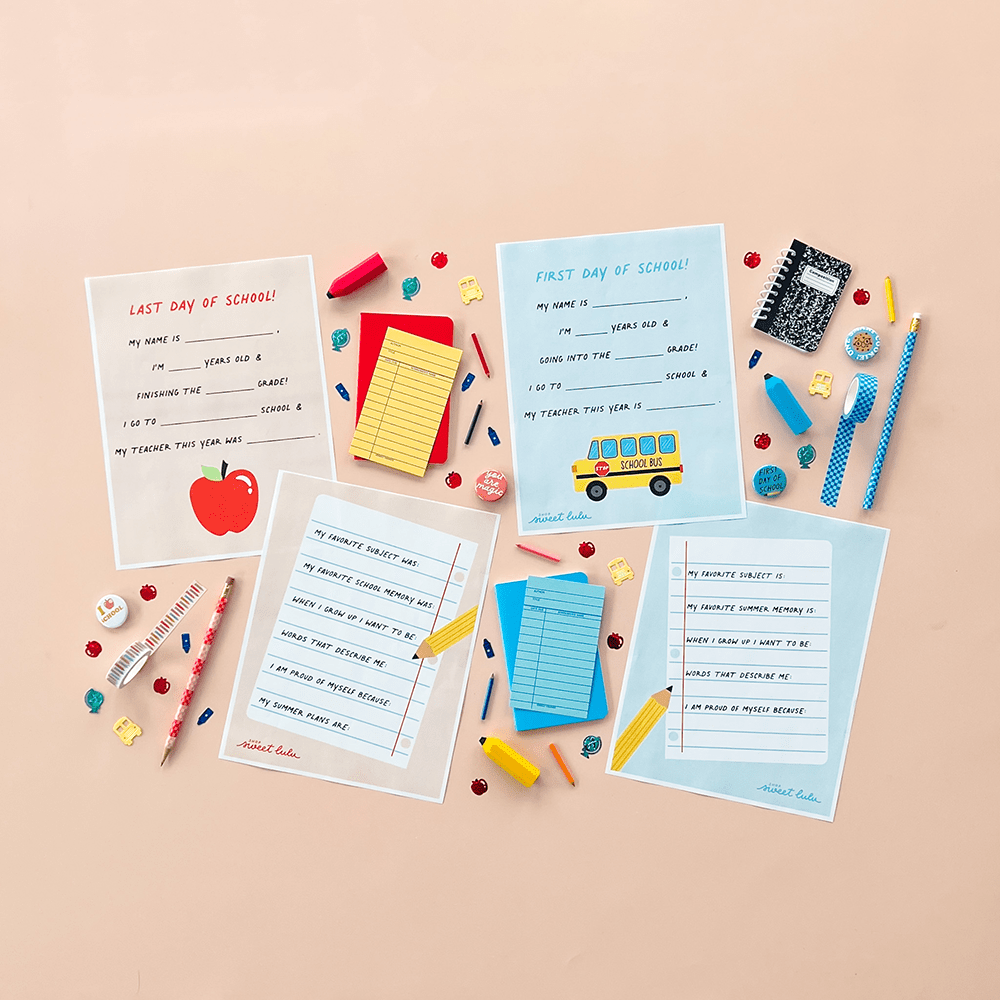 First & Last Day of School, Sweet Little Things About Me Printables, Shopsweetluluss