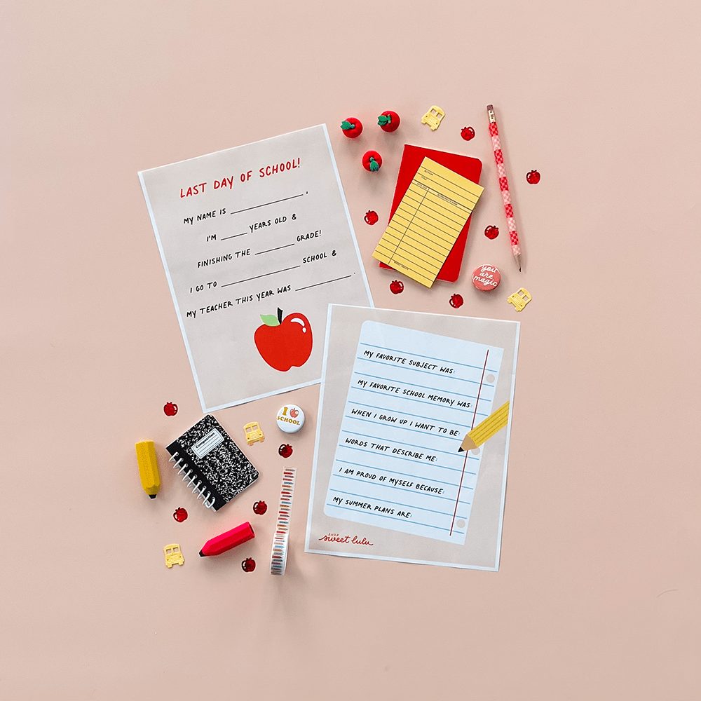 First & Last Day of School, Sweet Little Things About Me Printables, Shopsweetluluss