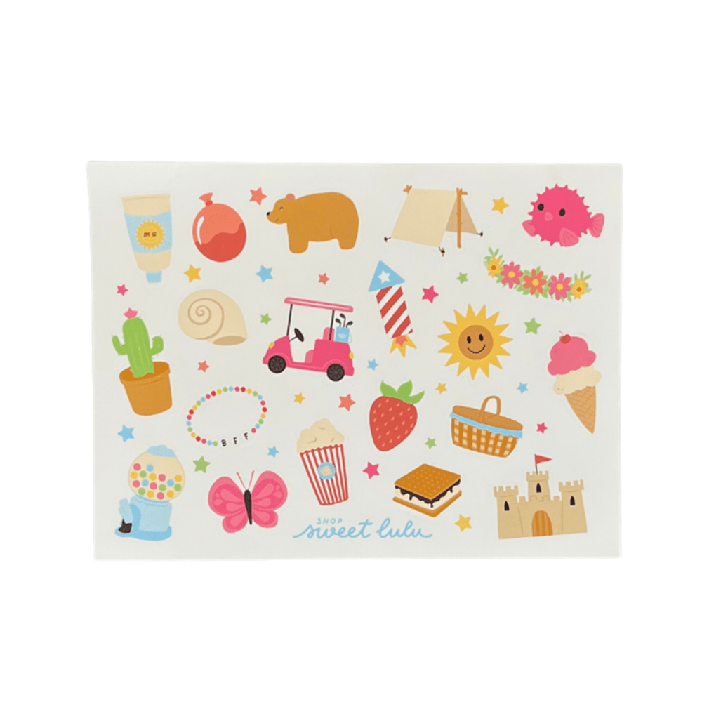 Summer Bucket List & Sticker Set, Shopsweetluluss