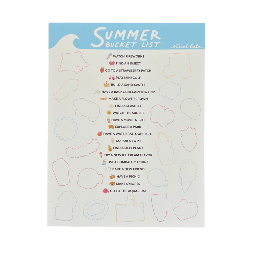 Summer Bucket List & Sticker Set, Shopsweetluluss