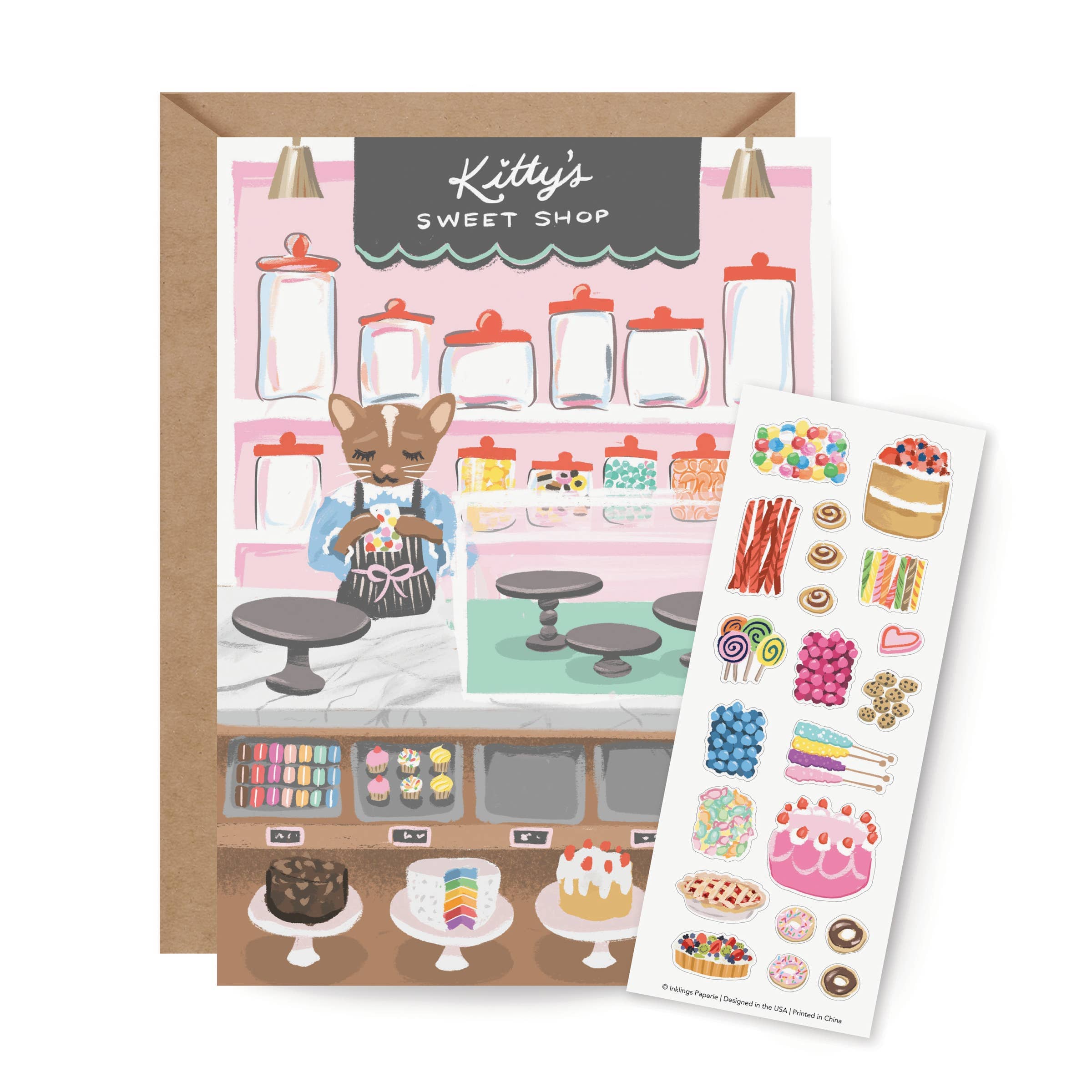Sweet Shop Sticker Scene Card, Shopsweetluluss