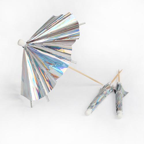 Holographic Silver Cocktail Umbrellas Longer Stick available at Shopsweetluluss
