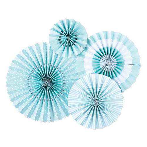 light blue party fans