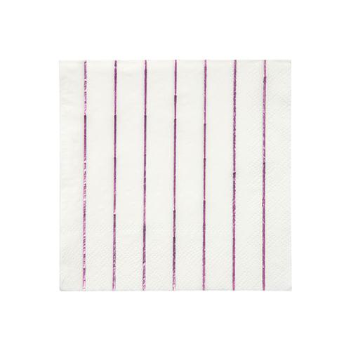 Meri Meri Pink Foil Striped Small Napkins