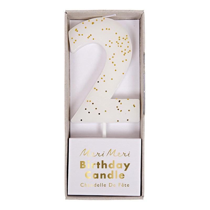 White Number 2 Candle available at Shopsweetluluss