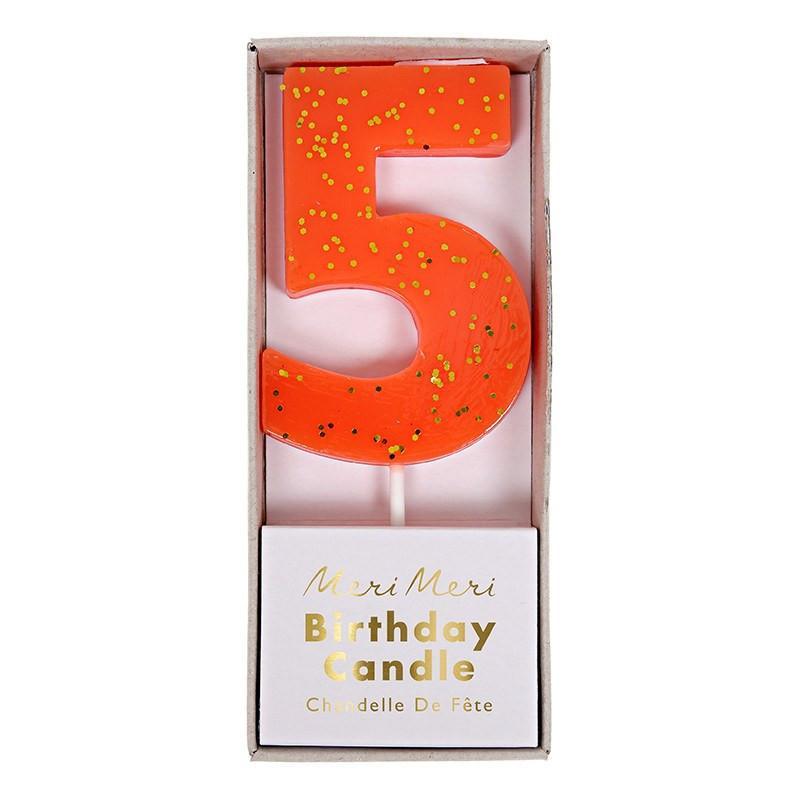 Coral Number 5 Candle available at Shopsweetluluss