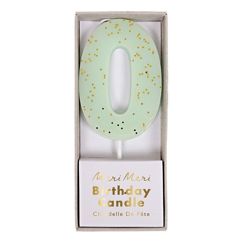 Mint Number 0 Candle available at Shopsweetluluss