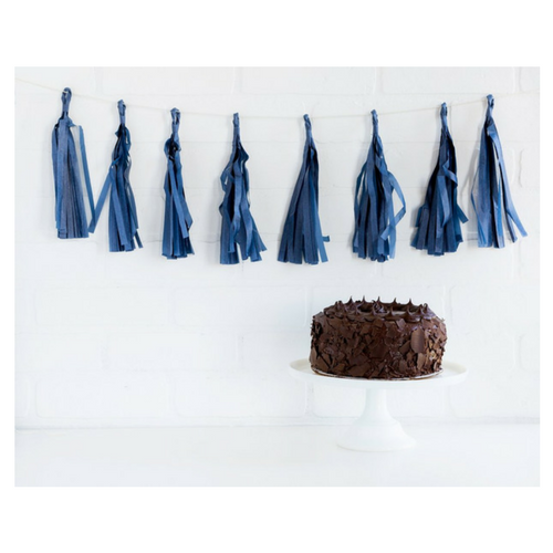 navy tassel garland