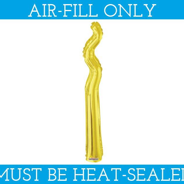 16" Gold Kurly Zig Zag Balloon