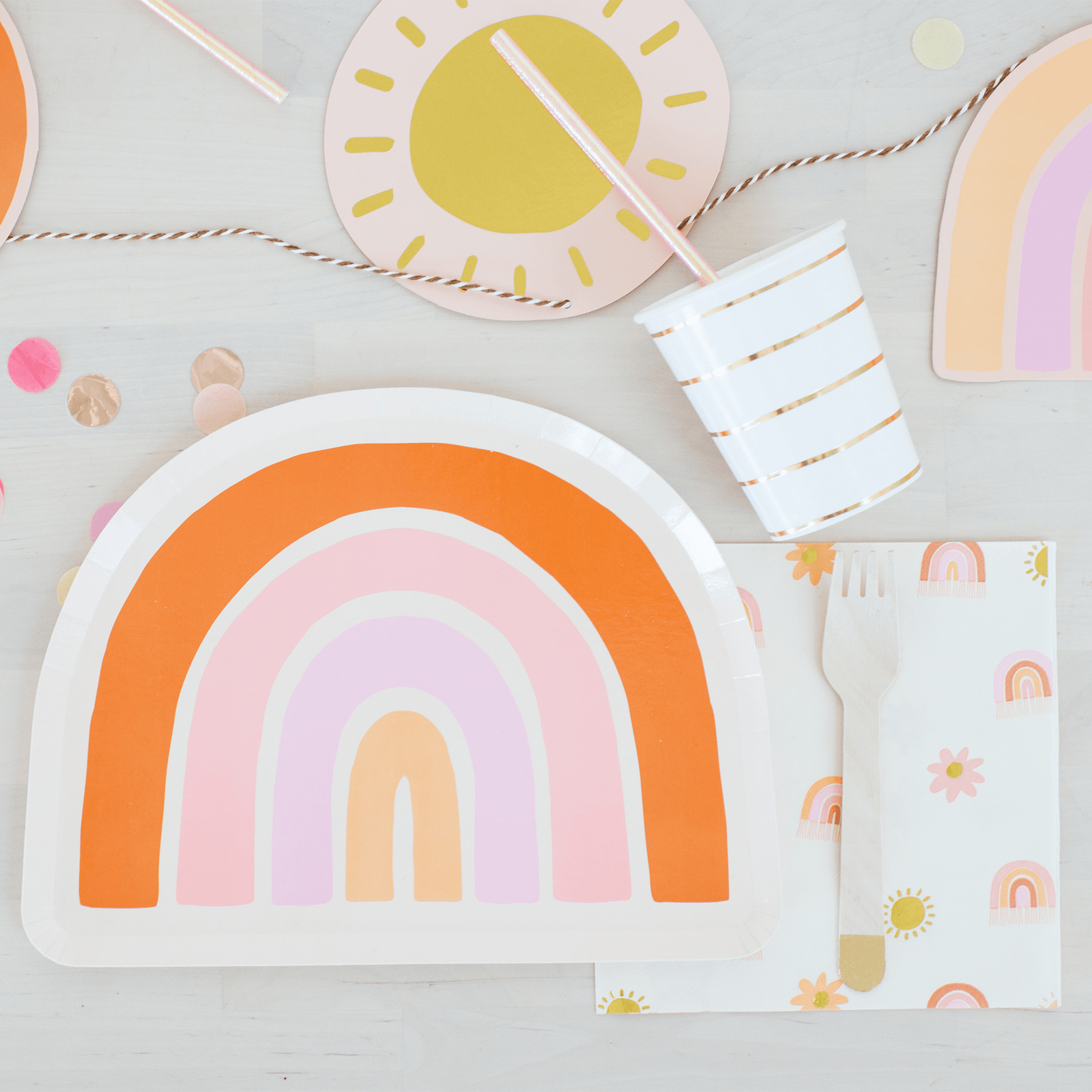  Boho Rainbow Large Plates, Daydream Society