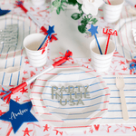 Candy Apple Frenchie Striped Large Plates from Daydream Society