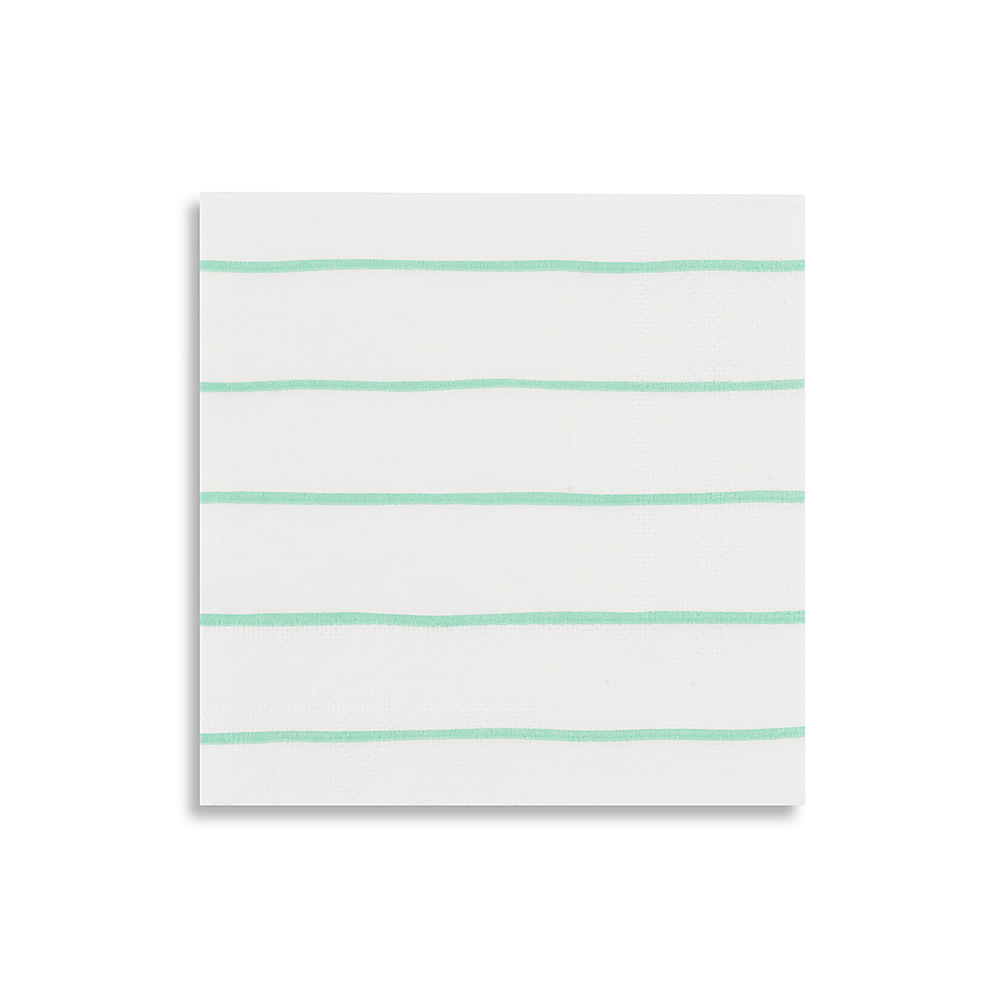 Mint Frenchie Striped Petite Napkins from Daydream Society