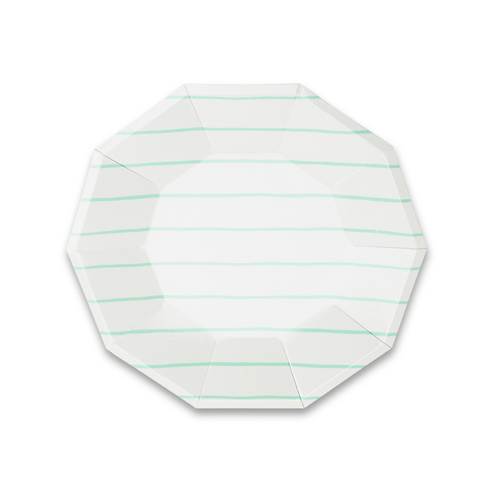 Mint Frenchie Striped Small Plates from Daydream Society