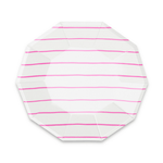 Cerise Frenchie Striped Large Plates from Daydream Society