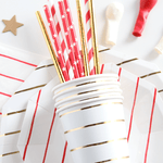 Gold Frenchie Striped 9 oz Cups from Daydream Society