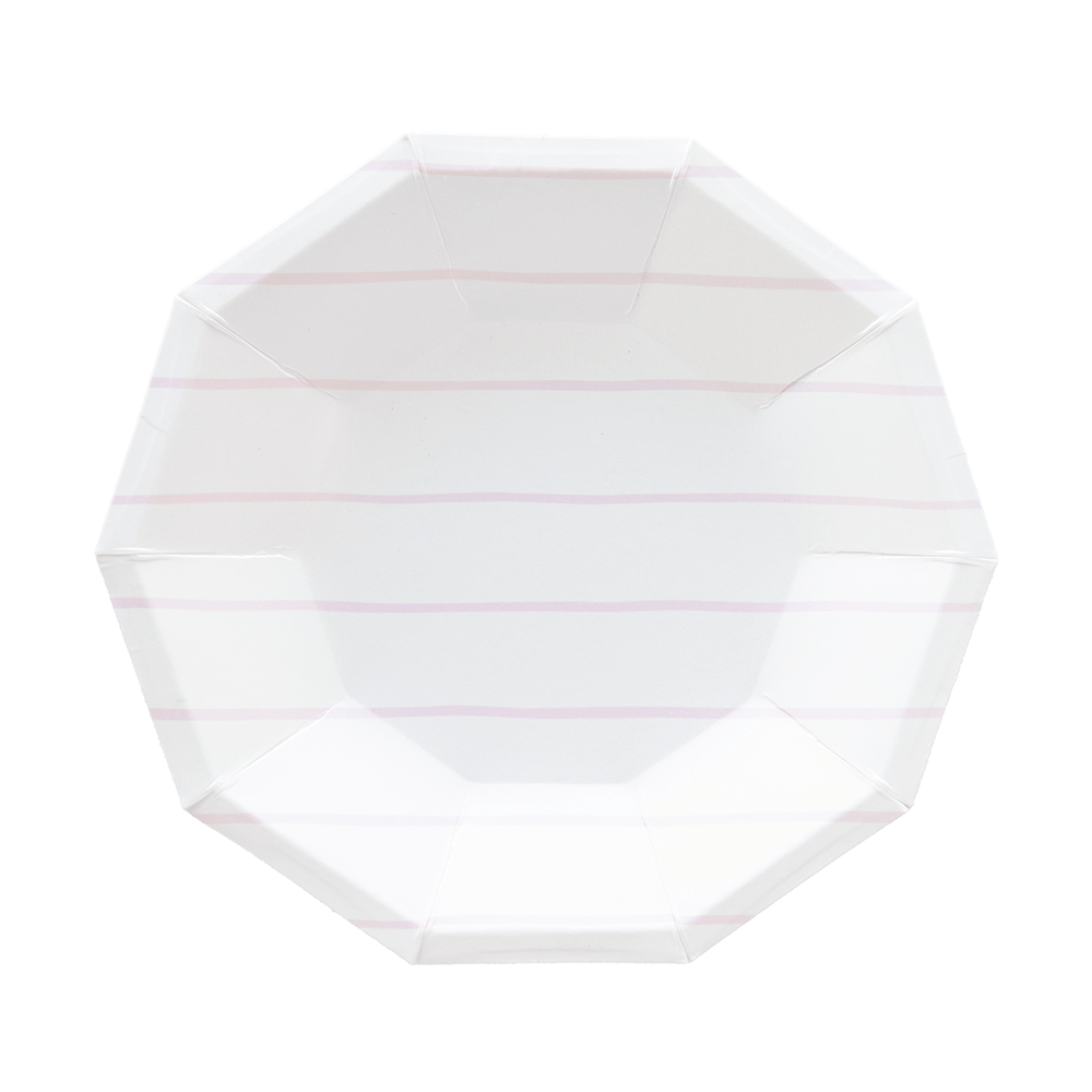 Lilac Frenchie Striped Large Plates, Daydream Society