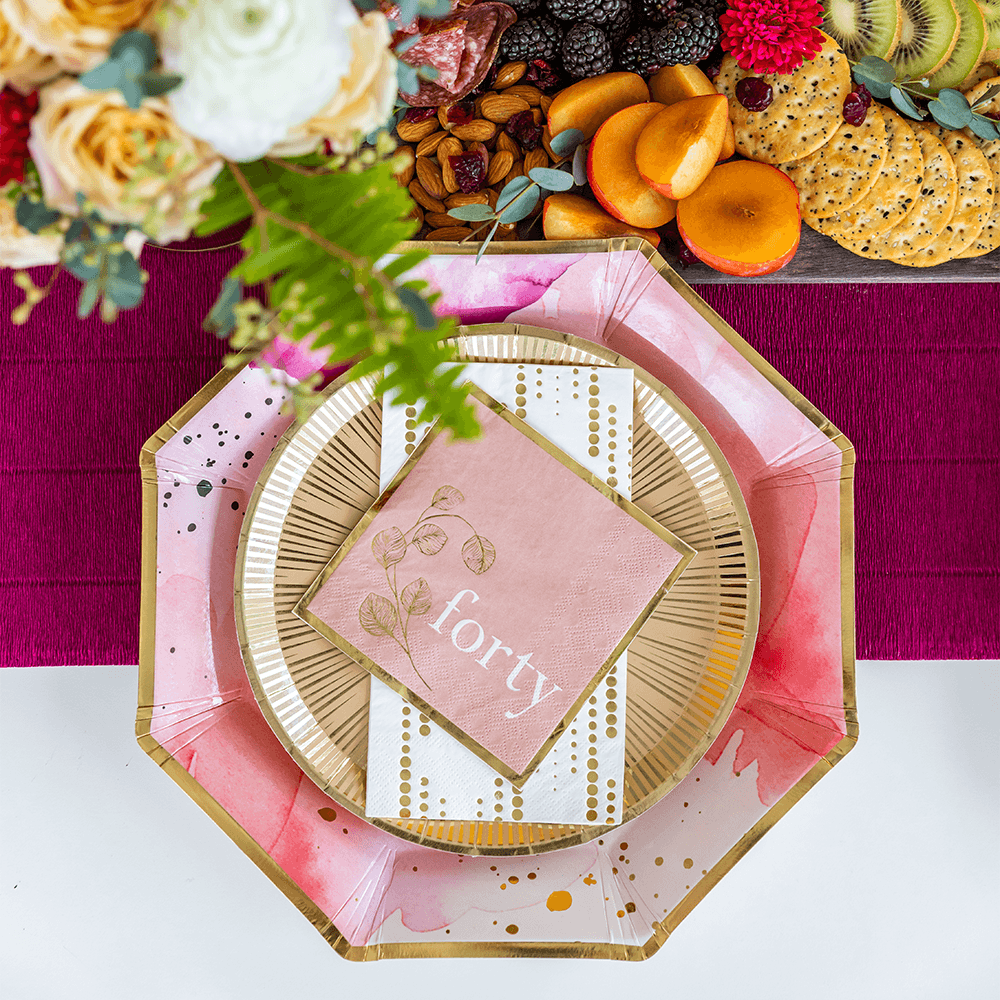 Milestone Blush 40th Cocktail Napkins, Shopsweetluluss