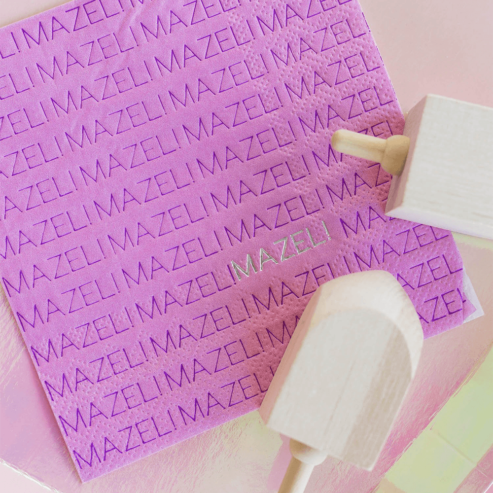 Pink "Mazel" Cocktail Napkins, Shopsweetluluss