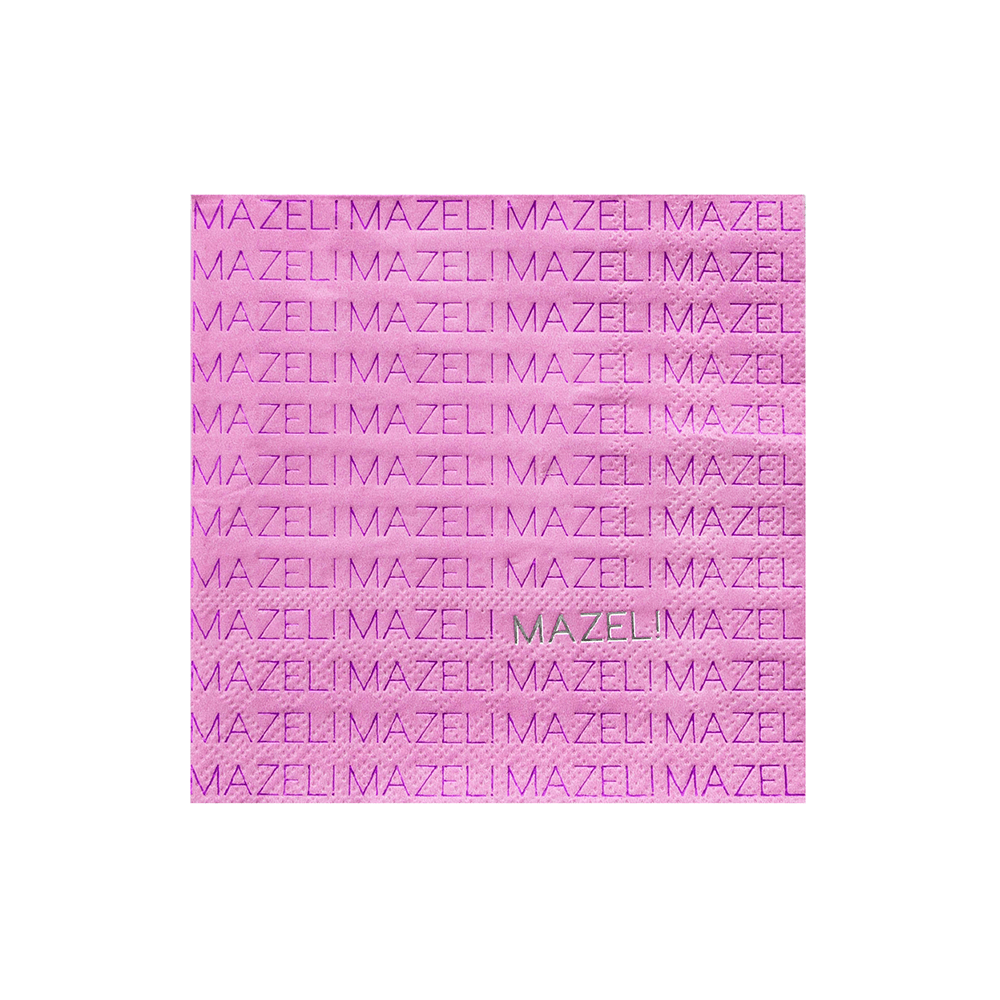 Pink "Mazel" Cocktail Napkins, Shopsweetluluss