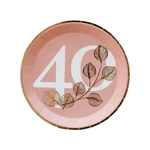 Milestone Blush 40th Dessert Plates, Shopsweetluluss