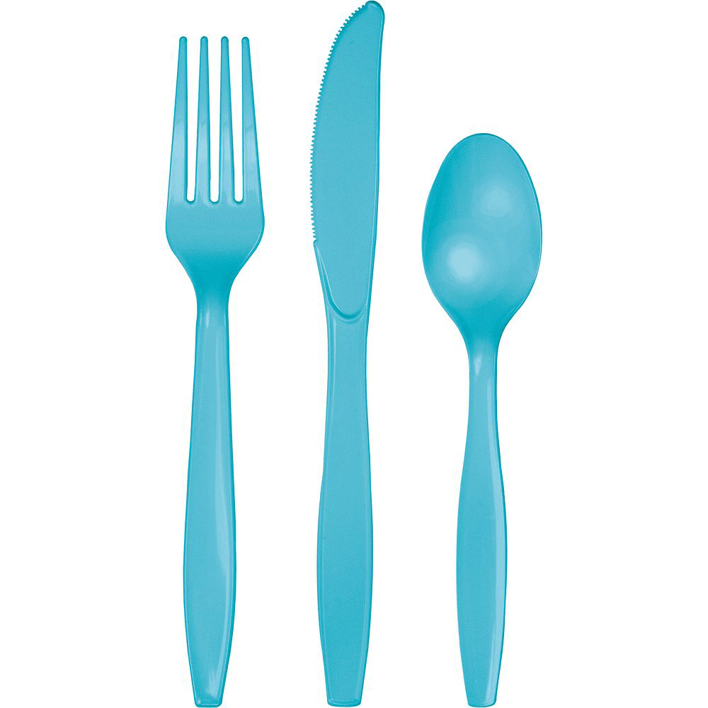 Bermuda Blue Plastic Flatware