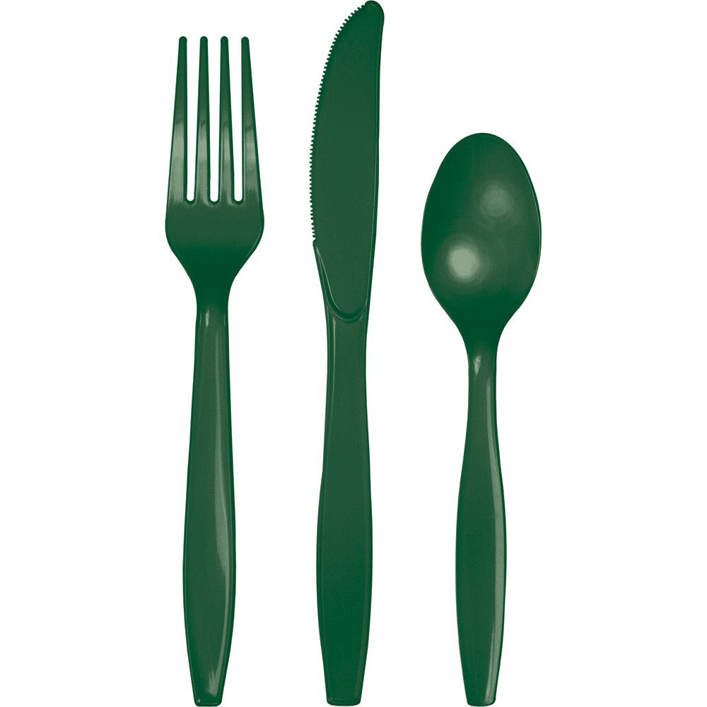 Dark Green Plastic Flatware