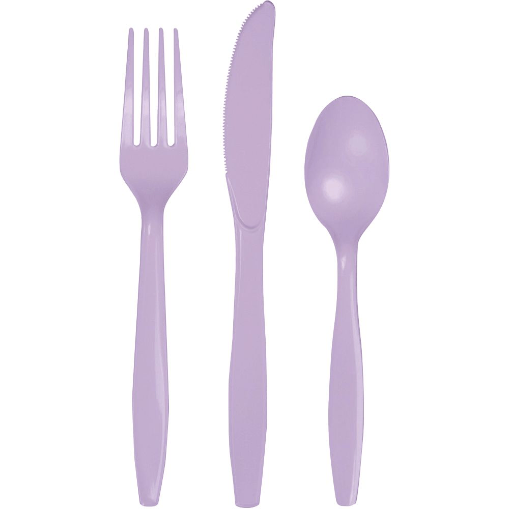 Lavender Plastic Flatware