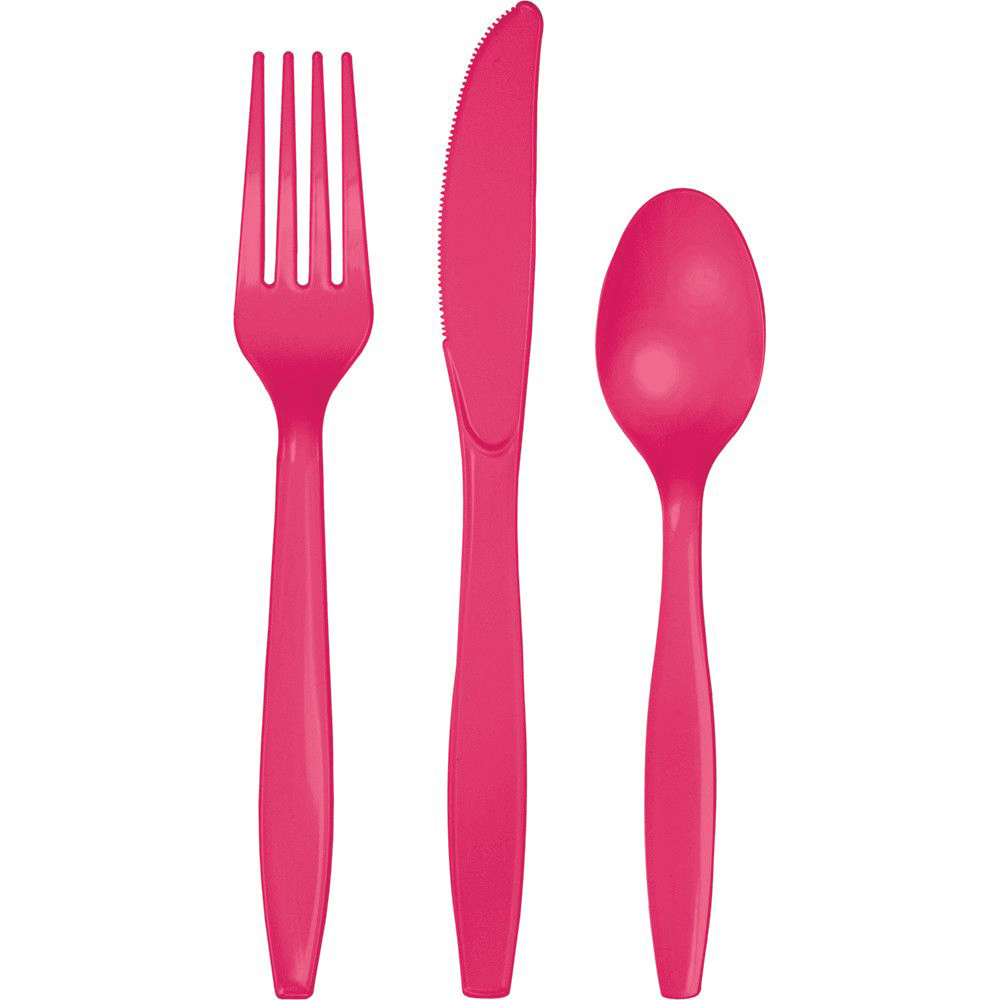 Magenta Plastic Flatware