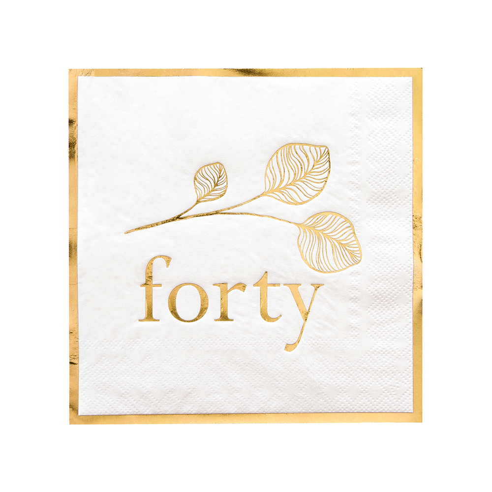 Milestone White 40th Large Napkins, Shopsweetluluss