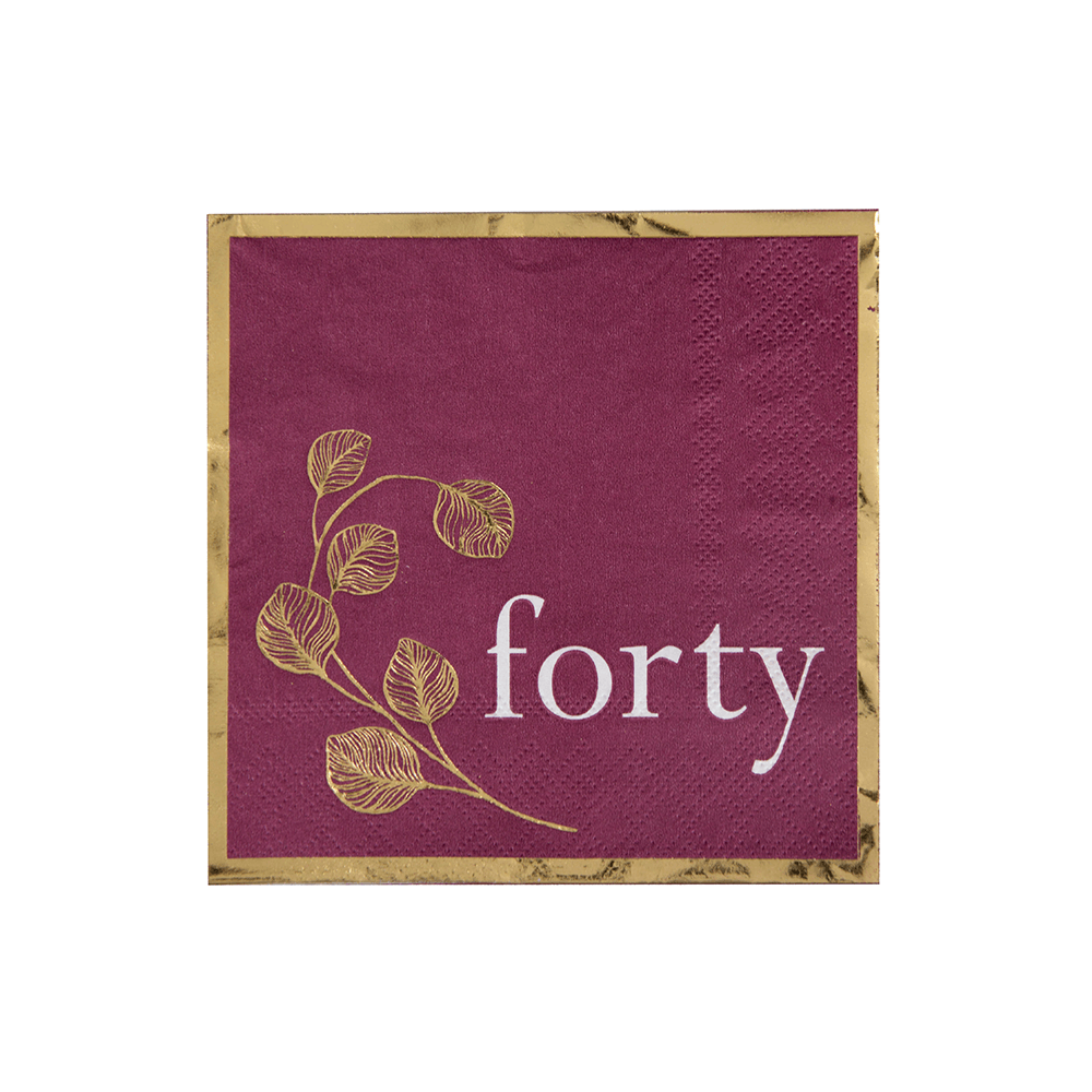 Milestone Mauve 40th Cocktail Napkins, Shopsweetluluss