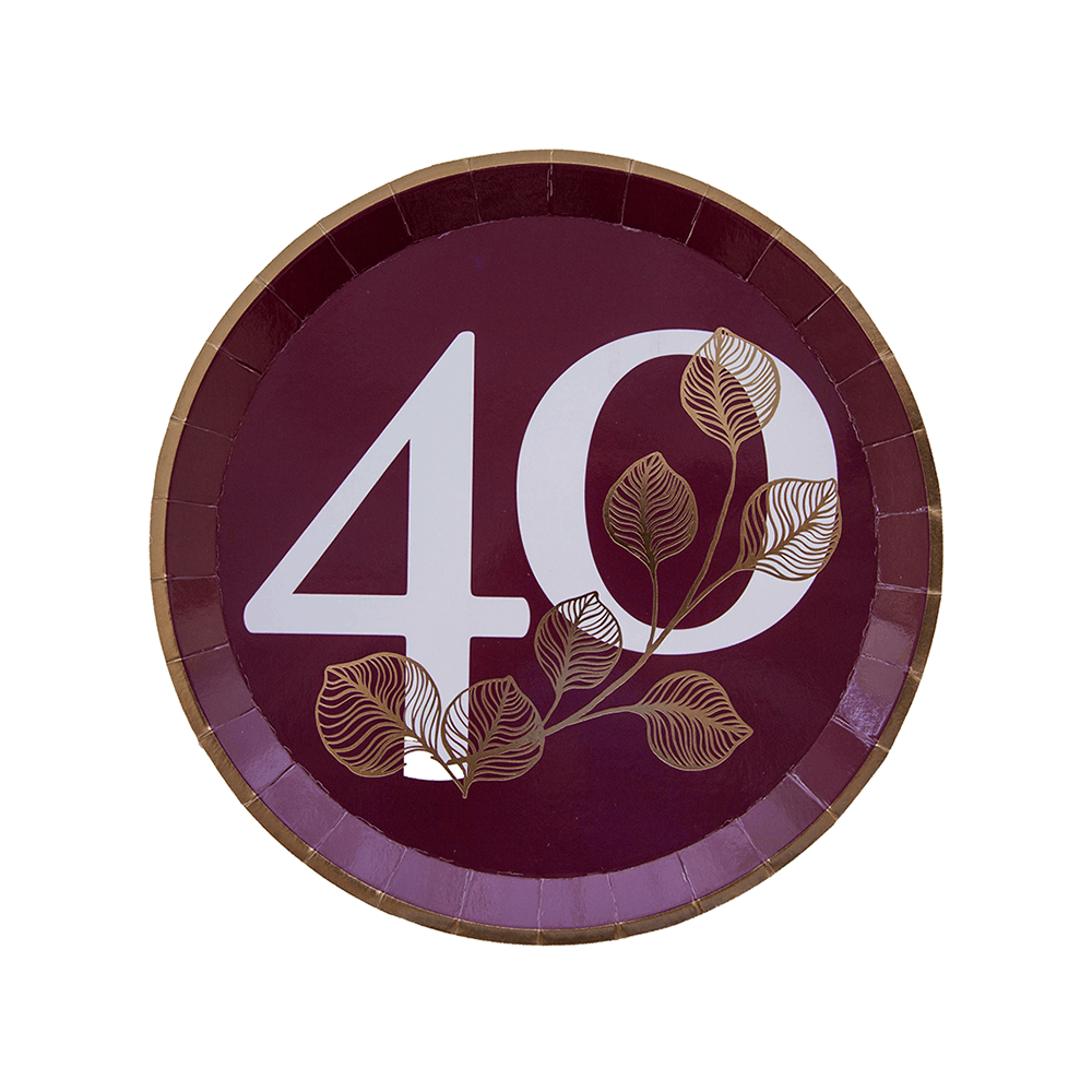 Milestone Mauve 40th Dessert Plates, Shopsweetluluss