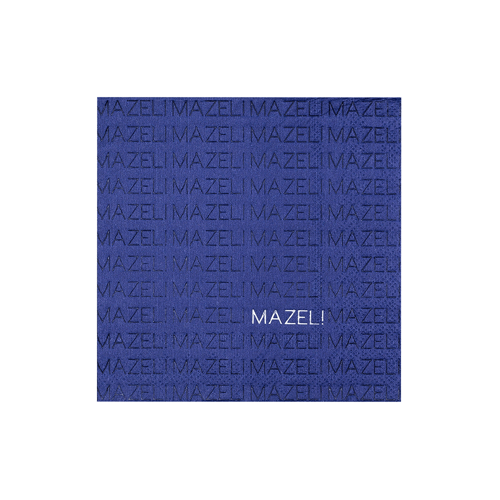 Navy "Mazel" Cocktail Napkins, Shopsweetluluss