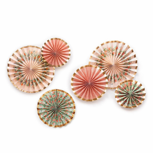 Mainly Pink Floral Paper Fans