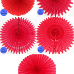 Red Paper Fans, 5 Sizes