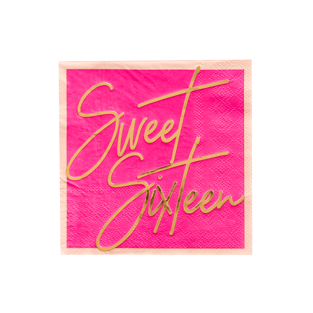 Milestone "Sweet Sixteen" Cocktail Napkins from Jollity & Co