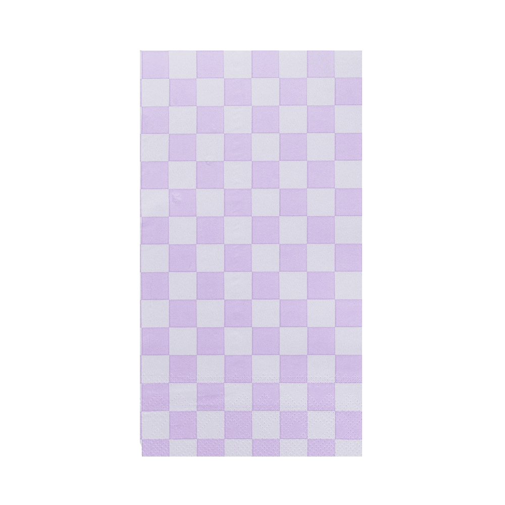 Check It! Purple Posse Check Guest Napkins