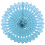 Light Blue Paper Fans, 5 Sizes