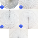 White Paper Fans, 5 Sizes