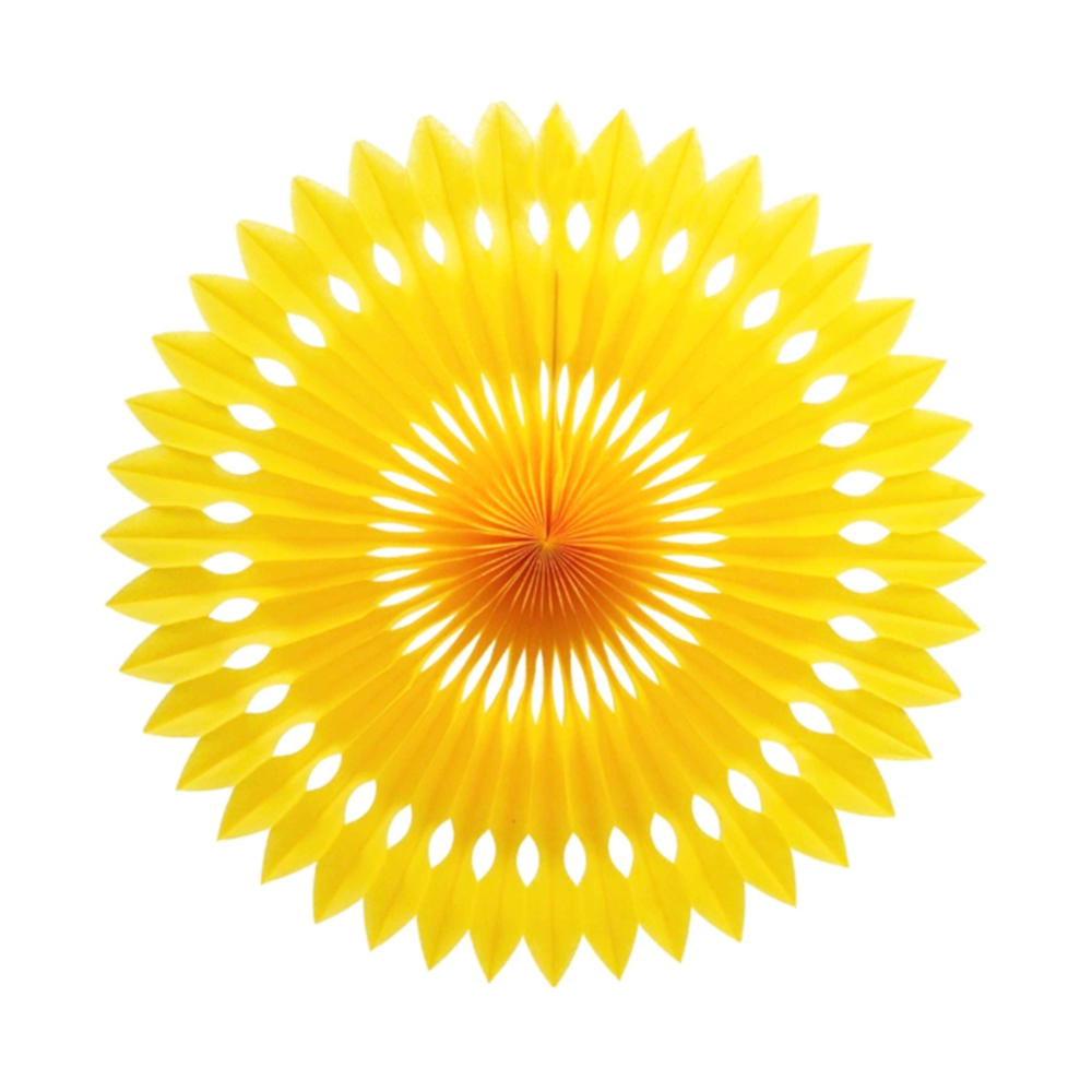Yellow Paper Fans, 5 Sizes