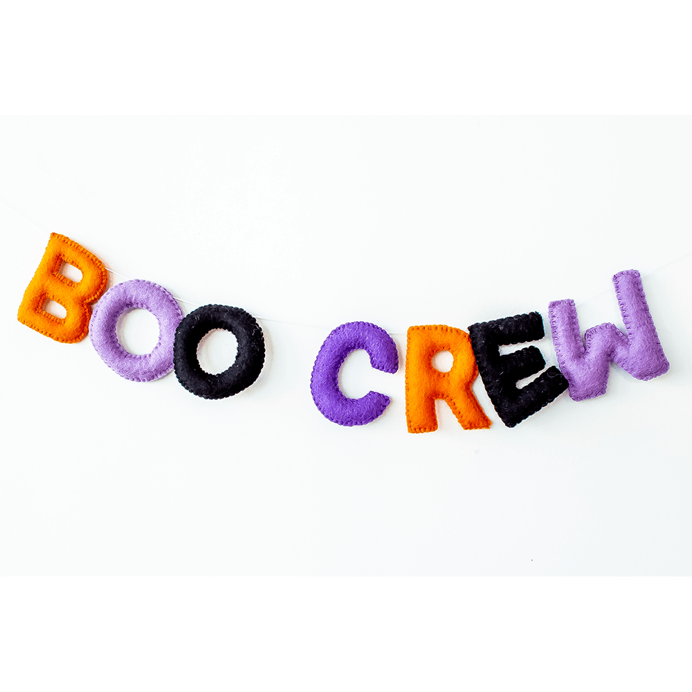 Boo Crew Wool Felt Garland, Shopsweetluluss