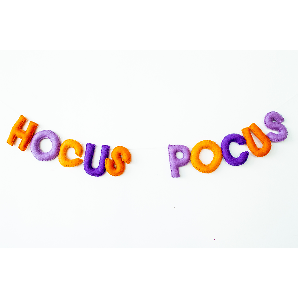 Hocus Pocus Wool Felt Garland - Purple, Shopsweetluluss