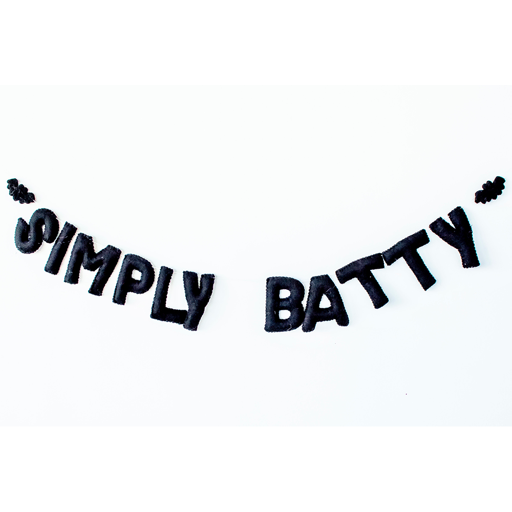 Simply Batty Wool Felt Garland, Shopsweetluluss