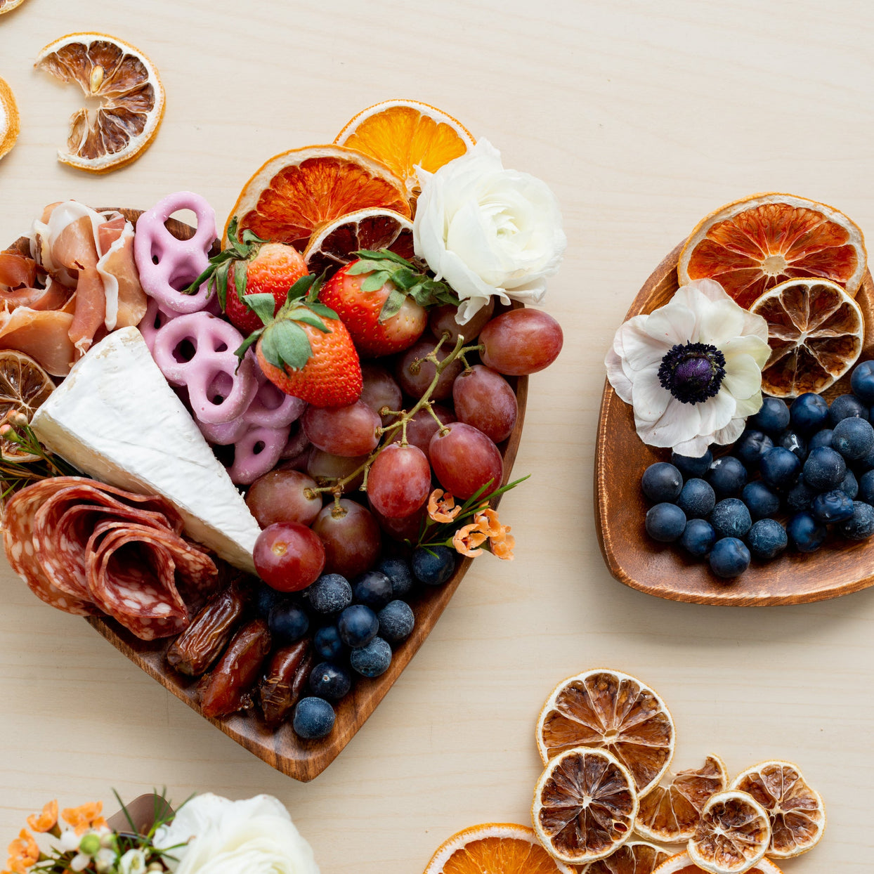 Acacia Wood Heart Tray - 2 Size Options