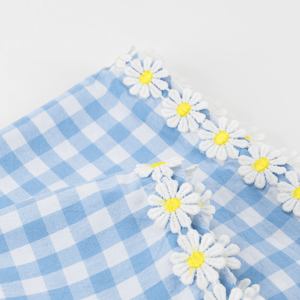 Meri Meri Daisy Gingham Fabric Napkins, Shopsweetluluss