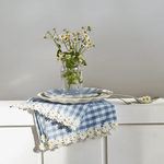 Meri Meri Daisy Gingham Fabric Napkins, Shopsweetluluss
