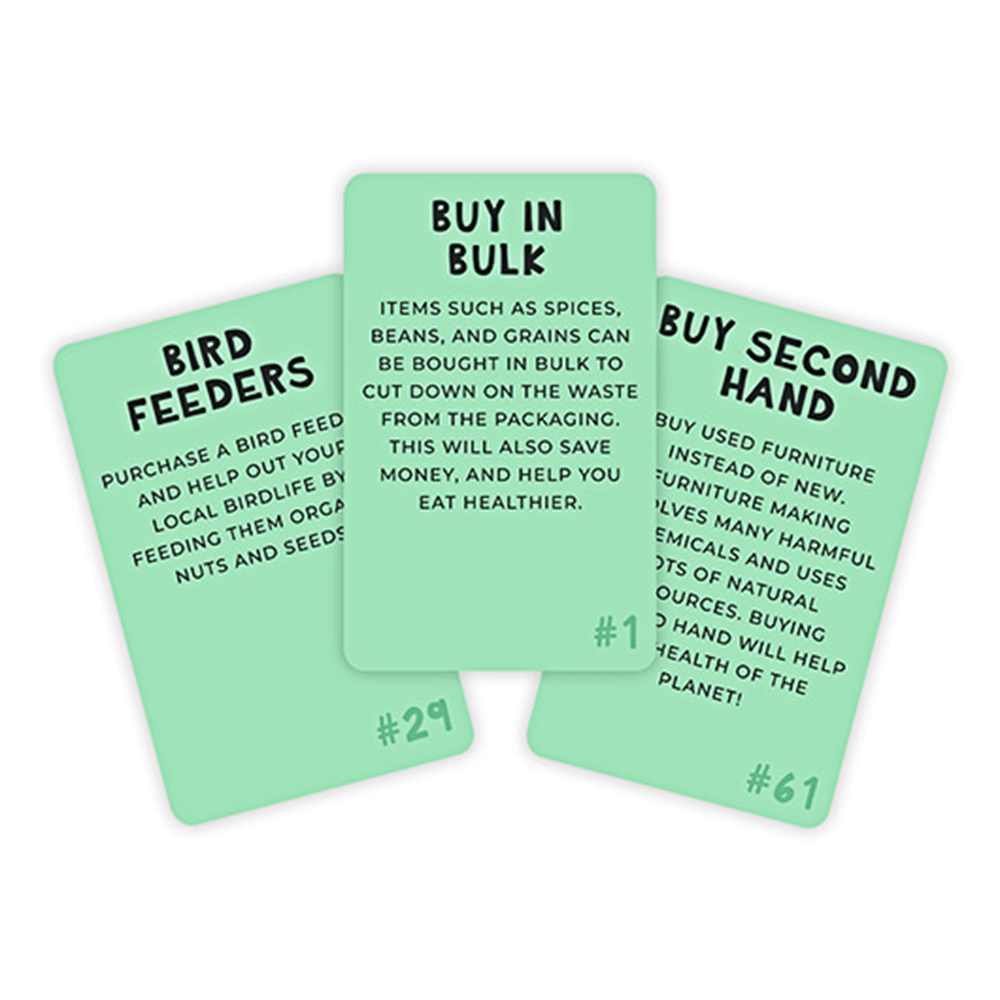 100 Ways to Save the Planet Activity Cards, Shopsweetluluss